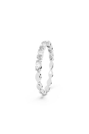 انگشتر استیل (فولاد) متالیک زنانه رودیوم Swarovski - کد 811060868
