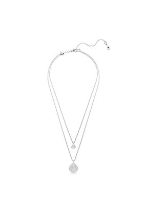 گردنبند استیل ( فولاد ) متالیک زنانه رودیوم Swarovski - کد 815583713