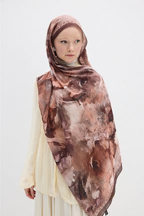 شال قهوه ای زنانه cs camellia scarf - کد 934264890