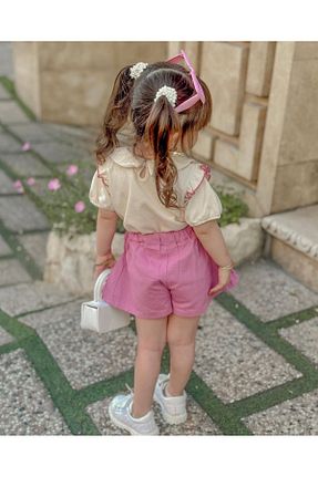 ست بالاتنه و پائین تنه صورتی بچه گانه بافتنی Eybabykids - کد 935200846