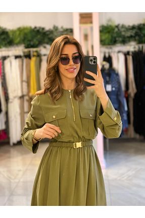 لباس حجاب خاکی زنانه رگولار AZEYFA - کد 934557357