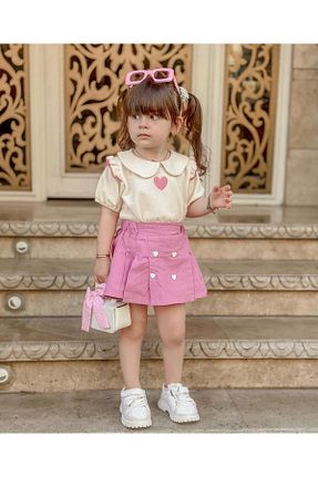 ست بالاتنه و پائین تنه صورتی بچه گانه بافتنی Eybabykids - کد 935200846