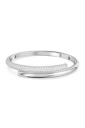 دستبند استیل (فولاد) سفید زنانه رودیوم Swarovski - کد 747280659