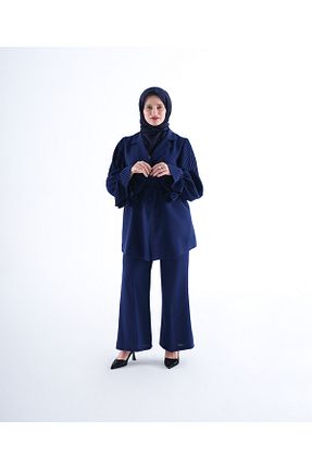 ست بالاتنه و پائین تنه سرمه ای زنانه بافتنی MODA - کد 934285788