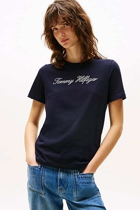 تیشرت آبی زنانه رگولار Tommy Hilfiger - کد 900623669