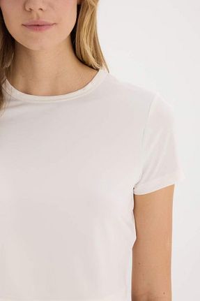 تیشرت نباتی زنانه کراپ Defacto - کد 934325197