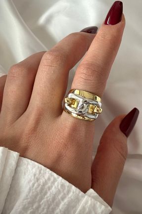 انگشتر استیل (فولاد) طلائی زنانه استیل (فولاد) Leo