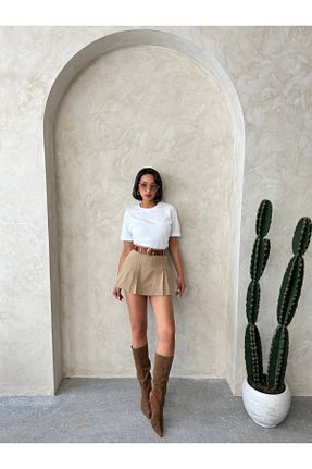 دامن بژ زنانه بافتنی AYLFARWEAR - کد 932791549