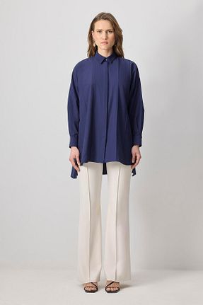پیراهن حجاب سرمه ای زنانه اورسایز Touche Prive - کد 934383280