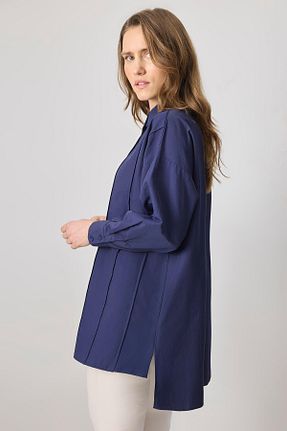 پیراهن حجاب سرمه ای زنانه اورسایز Touche Prive - کد 934383280