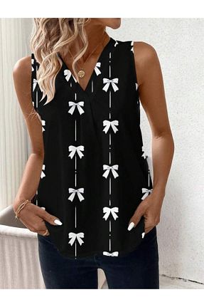 بلوز مشکی زنانه طرح دار Moda Monisa - کد 934401867