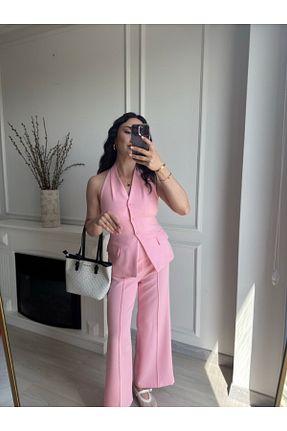 ست بالاتنه و پائین تنه صورتی زنانه بافتنی MSY - کد 935295801