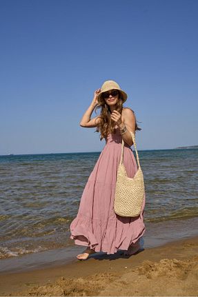 کیف دوشی بژ زنانه حصیر Tina İstanbul - کد 934391131