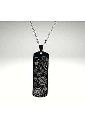 گردنبند استیل ( فولاد ) مشکی زنانه استیل ضد زنگ YEMEN ZIRHI - کد 868096918