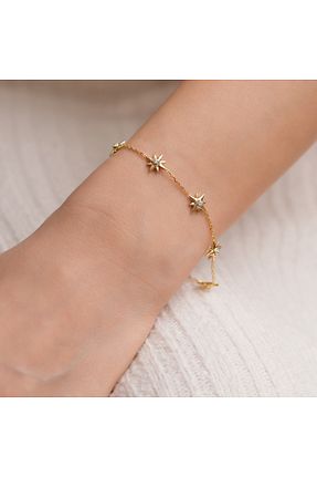 دستبند نقره زرد زنانه 925 عیار Akar Jewellery - کد 900379637