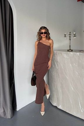 لباس قهوه ای زنانه بافتنی İLKCET MODA - کد 895913217