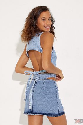 بلوز آبی زنانه ساده XRAY JEANS - کد 934415672