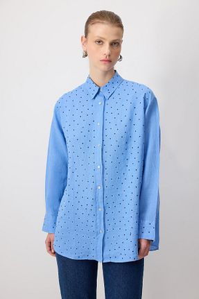 پیراهن حجاب آبی زنانه اورسایز Touche Prive - کد 934423311