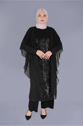 تونیک حجاب مشکی زنانه پلی استر Alvina - کد 873175405