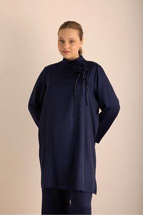 تونیک سرمه ای زنانه بافتنی Aker - کد 934448451