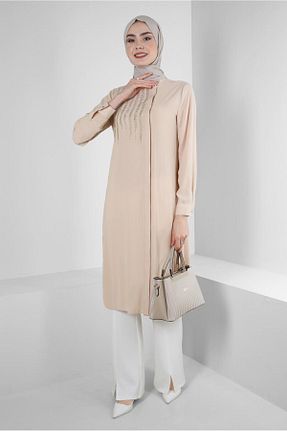 تونیک حجاب بژ زنانه پلی استر Alvina - کد 805631013