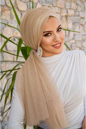 کلاه شنای حجاب بژ زنانه Aişe Tesettür - کد 929809986