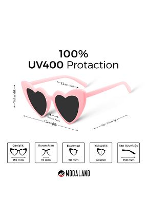 عینک آفتابی صورتی زنانه UV400 ModaLand - کد 856439552