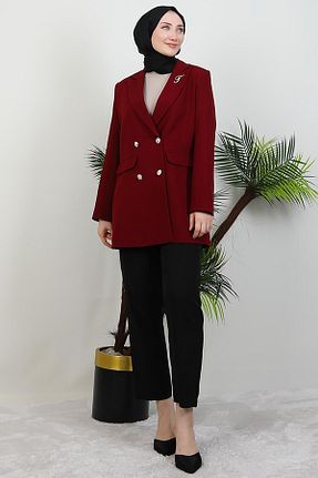 کت حجاب زرشکی رگولار GİYZAMİLA - کد 934455144