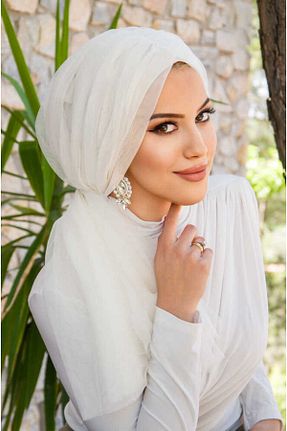 کلاه شنای حجاب سفید زنانه Aişe Tesettür - کد 929809977