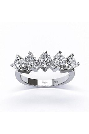 انگشتر نقره سفید زنانه کریستال Vision Pırlanta - کد 50756521