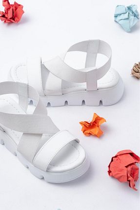 صندل سفید بچه گانه پاشنه ضخیم Grafen Kids - کد 841928392