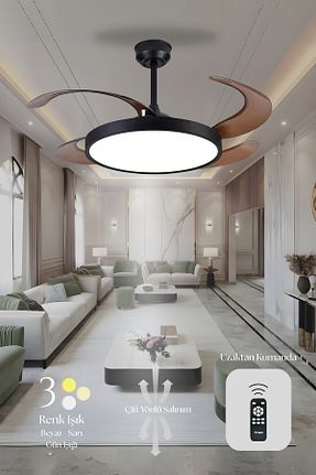پنکه سقفی مشکی Hoogar - کد 924627318
