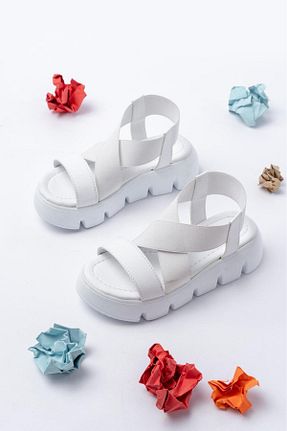 صندل سفید بچه گانه پاشنه ضخیم Grafen Kids - کد 841928392