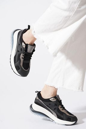 کفش اسنیکر مشکی زنانه بند دار Moda Pie - کد 934483838