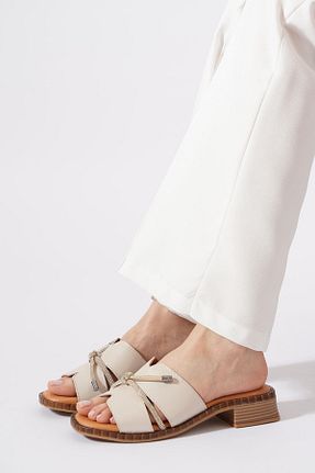 دمپائی خانگی بژ زنانه پاشنه تخت Moda Pie - کد 934483387