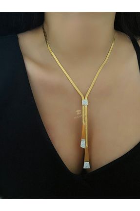 گردنبند استیل ( فولاد ) طلائی استیل ضد زنگ SERAMOR - کد 665549873