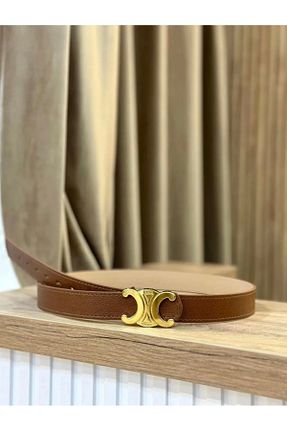 کمربند قهوه ای زنانه چرم مصنوعی MUJGANERDOGANDESIGN - کد 893398849