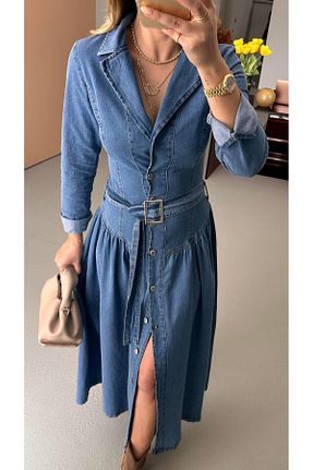 لباس آبی زنانه بافتنی Sezgi Tekin - کد 934523074