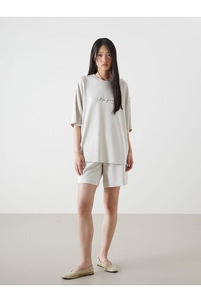 شلوارک و برمودا طوسی زنانه Straight LC Waikiki - کد 934538223