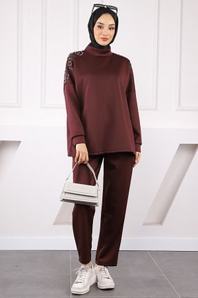 ست بالاتنه و پائین تنه حجاب بنفش زنانه رگولار İmajButik - کد 934561572