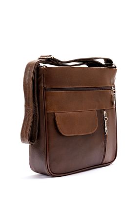 کیف پستچی قهوه ای زنانه چرم خالص fubileather - کد 935280001
