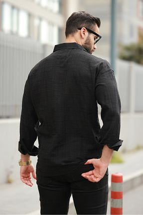 پیراهن مشکی مردانه اورسایز BASEL.CO - کد 934783495