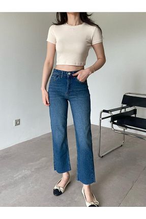 شلوار جین آبی زنانه پاچه گشاد Bade Butik - کد 934598431