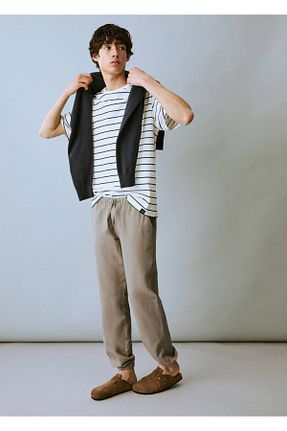 شلوار خاکی مردانه کتان MANGO Teen - کد 903858374