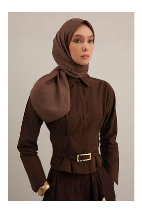 روسری قهوه ای ساده Armine - کد 934618574