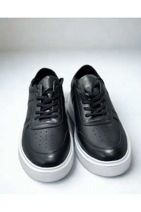 کفش اسنیکر مشکی مردانه چرم اصل LINASHOES07 - کد 934639452