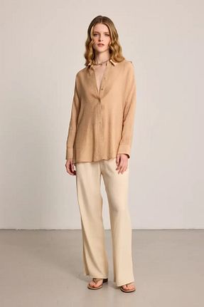 پیراهن قهوه ای زنانه رگولار Gusto - کد 934750802