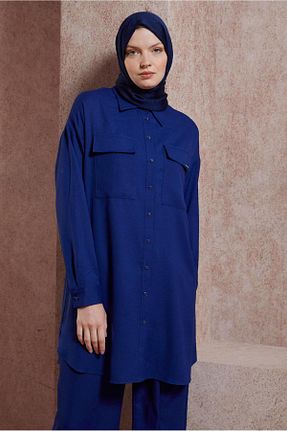 شال سرمه ای زنانه پلی استر Alvina - کد 827589453