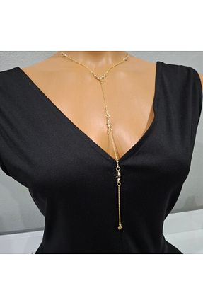 گردنبند جواهر زرد زنانه مروارید Tasarım - کد 934755263