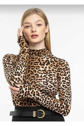 بلوز قهوه ای زنانه پلنگی Mrs.idea - کد 934756107